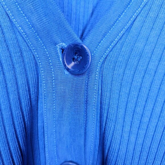 CITIZENS OF HUMANITY Freja V-Neck Ribbed Cardigan Women's Large Yacht Blue - Picture 3 of 8